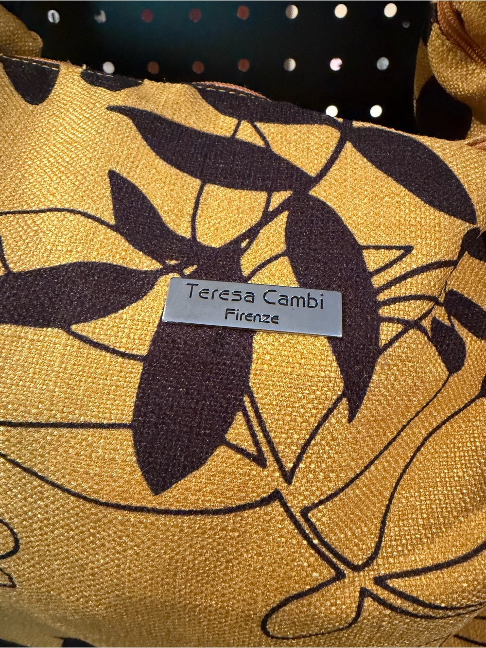 Teresa Cambi Firenze Yellow Floral Hobo Bag